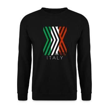 Drapeau de l’Italie Drapeau italien Vintage Look vieilli - Sweat-shirt Unisexe - noir - Devant - Alina (178cm) & Michal (187cm)