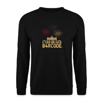 B4RCODE. German Unity - Unisex Sweatshirt - black - Front - Alina (178cm) & Michal (187cm)
