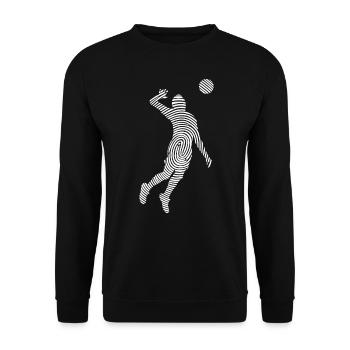 Volleyball Spieler Fingerabdruck Herren Volleyball - Unisex Pullover - Schwarz - Vorne - Alina (178cm) & Michal (187cm)