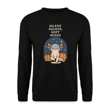 Axolotl Silent Nights Halloween - Unisex Pullover - Schwarz - Vorne - Alina (178cm) & Michal (187cm)
