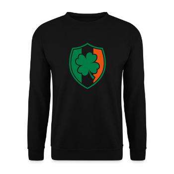 Irisches Kleeblatt Wappen - Irland - Irisch - Ire - Unisex Pullover - Schwarz - Vorne - Alina (178cm) & Michal (187cm)