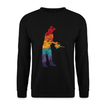 Retro Flower Lovers - Florist - Unisex Sweatshirt - black - Front - Alina (178cm) & Michal (187cm)