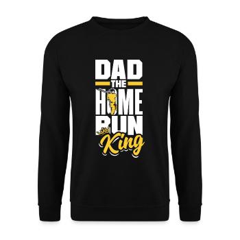 Dad The Home Run King Fathers Baseball - Unisex Sweatshirt - black - Front - Alina (178cm) & Michal (187cm)