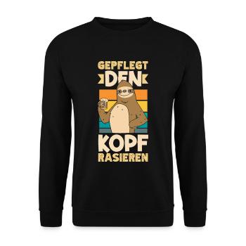 Geplegt den Kopf rasieren Biertrinker & Bier - Unisex Pullover - Schwarz - Vorne - Alina (178cm) & Michal (187cm)