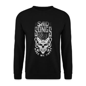 Emoticon Les chansons tristes me rendent heureux Esthétique Emocore - Sweat-shirt Unisexe - noir - Devant - Alina (178cm) & Michal (187cm)
