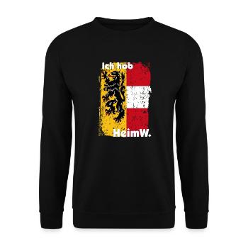 Heimweh - HeimW in meine Heimat Salzburg - Unisex Pullover - Schwarz - Vorne - Alina (178cm) & Michal (187cm)