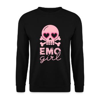 Emo Girl! - Unisex Pullover - Schwarz - Vorne - Alina (178cm) & Michal (187cm)