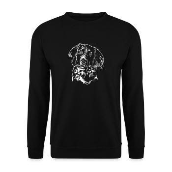 PETIT PORTRAIT DE CHIEN DE MÜNSTERLAND Wilsigns Chasse - Sweat-shirt Unisexe - noir - Devant - Alina (178cm) & Michal (187cm)