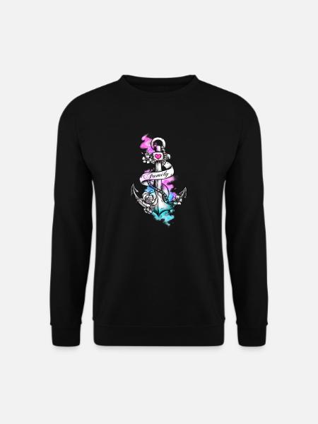 Der Anker heißt Familie - Unisex Pullover - Schwarz