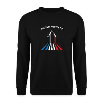 Fighter plane - military fighter jet - Unisex Sweatshirt - black - Front - Alina (178cm) & Michal (187cm)