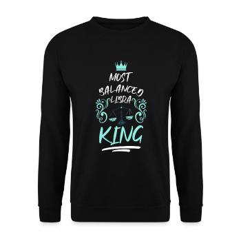 Libra Horoscope October Sky - Unisex Sweatshirt - black - Front - Alina (178cm) & Michal (187cm)