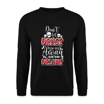 Drug-Free Drugs Cannabis Clean - Unisex Sweatshirt - black - Front - Alina (178cm) & Michal (187cm)