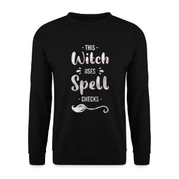 Hexe Halloween - Unisex Pullover - Schwarz - Vorne - Alina (178cm) & Michal (187cm)