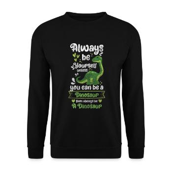 Dinosaur Fossil Triceratops Childhood - Unisex Sweatshirt - black - Front - Alina (178cm) & Michal (187cm)