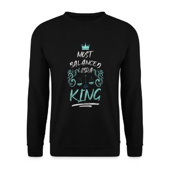 Libra constellation October Superstition - Unisex Sweatshirt - black - Front - Alina (178cm) & Michal (187cm)