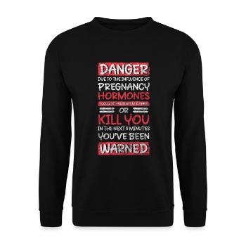 Pregnant Dad Big Love Belly - Unisex Sweatshirt - black - Front - Alina (178cm) & Michal (187cm)