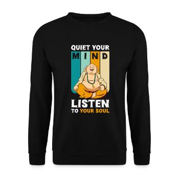 Relaxation de la conscience spirituelle - Sweat-shirt Unisexe - noir - Devant - Alina (178cm) & Michal (187cm)