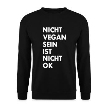 Ne pas être végétalien n’est pas ok - Sweat-shirt Unisexe - noir - Devant - Alina (178cm) & Michal (187cm)
