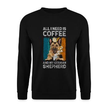 German Shepherd Dog Breed Dog Sport - Unisex Sweatshirt - black - Front - Alina (178cm) & Michal (187cm)