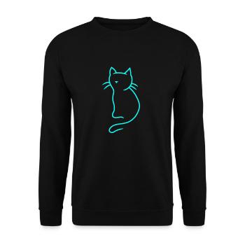 Kätzchen Katze Katzen Haustiere Kinder Miau - Unisex Pullover - Schwarz - Vorne - Alina (178cm) & Michal (187cm)