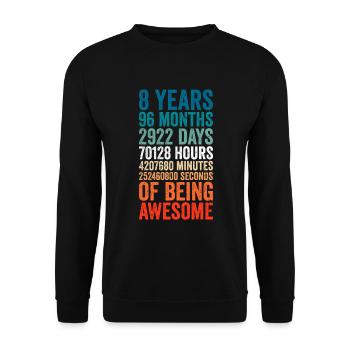 8th anniversary gift, 8th wedding anniversary gift - Sweat-shirt Unisexe - noir - Devant - Alina (178cm) & Michal (187cm)