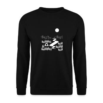 Camper Forest Nature Camping Outdoor Camping - Unisex Sweatshirt - black - Front - Alina (178cm) & Michal (187cm)