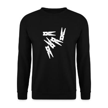 Clothespins white - Unisex Sweatshirt - black - Front - Alina (178cm) & Michal (187cm)