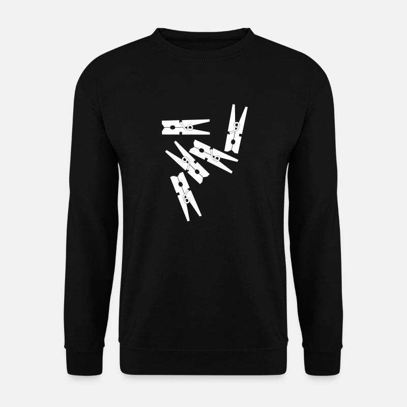Clothespins white - Unisex Sweatshirt - black