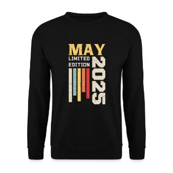 May 2025 - Birthday gift born in May 2025 May - Unisex Sweatshirt - black - Front - Alina (178cm) & Michal (187cm)
