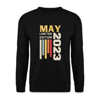 May 2023 - Birthday gift born in May 2023 May - Unisex Sweatshirt - black - Front - Alina (178cm) & Michal (187cm)