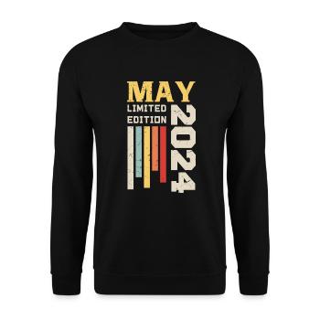 May 2024 - Birthday gift born in May 2024 May - Unisex Sweatshirt - black - Front - Alina (178cm) & Michal (187cm)