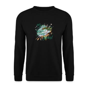 Meer Sand Sonne Strand - Unisex Pullover - Schwarz - Vorne - Alina (178cm) & Michal (187cm)