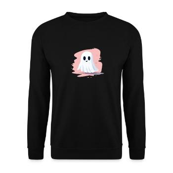 Cute Little Ghost for Halloween - Unisex Sweatshirt - black - Front - Alina (178cm) & Michal (187cm)