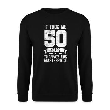 50 Years 50th Birthday Masterpiece Gift Idea - Unisex Sweatshirt - black - Front - Alina (178cm) & Michal (187cm)