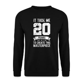 20 Jahre 20. Geburtstag Meisterwerk Geschenkidee - Unisex Pullover - Schwarz - Vorne - Alina (178cm) & Michal (187cm)