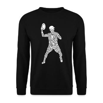 Disc Golf Player Symboles Silhouette Disc Golf - Sweat-shirt Unisexe - noir - Devant - Alina (178cm) & Michal (187cm)