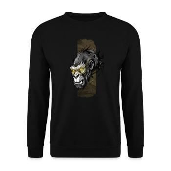 Majestätischer Silberrücken: Blick aus Gold - Unisex Pullover - Schwarz - Vorne - Alina (178cm) & Michal (187cm)