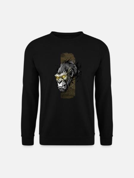 Majestic Silverback: Gaze of Gold - Unisex Sweatshirt - black