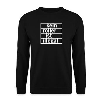 Kein Roller ist illegal - Unisex Pullover - Schwarz - Vorne - Alina (178cm) & Michal (187cm)