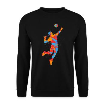 Beach Volleyball Colorful Men's Volleyball Players Boys - Unisex Sweatshirt - black - Front - Alina (178cm) & Michal (187cm)