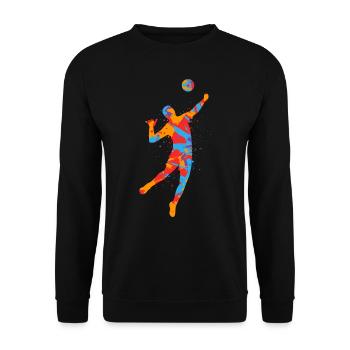 Joueurs de volley-ball Enfants colorés Joueurs de volley-ball Garçons - Sweat-shirt Unisexe - noir - Devant - Alina (178cm) & Michal (187cm)