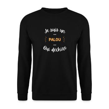 je suis un palou qui déchire - Sweat-shirt Unisexe - noir - Devant - Alina (178cm) & Michal (187cm)