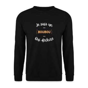 je suis un boubou qui déchire - Sweat-shirt Unisexe - noir - Devant - Alina (178cm) & Michal (187cm)
