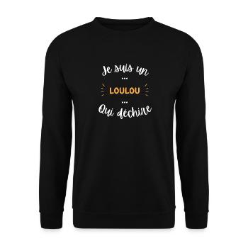 je suis un loulou qui déchire - Sweat-shirt Unisexe - noir - Devant - Alina (178cm) & Michal (187cm)