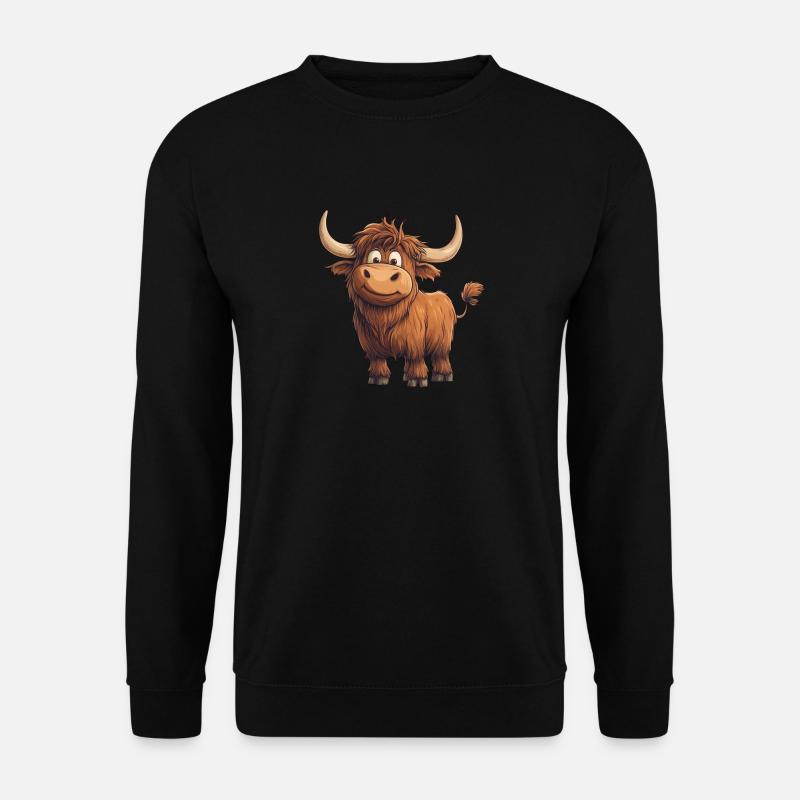 Schottisches Hochlandrind - Unisex Pullover - Schwarz