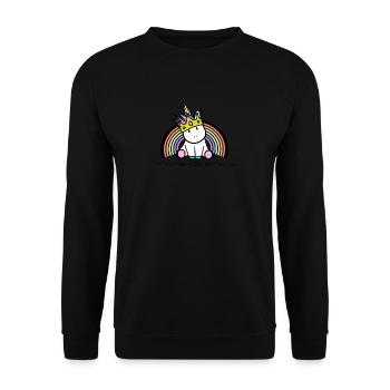 Einhorn Prinzessin - Unisex Pullover - Schwarz - Vorne - Alina (178cm) & Michal (187cm)