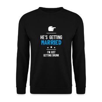 He marries bachelor party hen party - Unisex Sweatshirt - black - Front - Alina (178cm) & Michal (187cm)