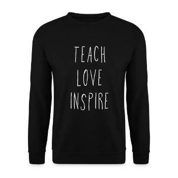 Teach Love Inspire - Unisex Pullover - Schwarz - Vorne - Alina (178cm) & Michal (187cm)