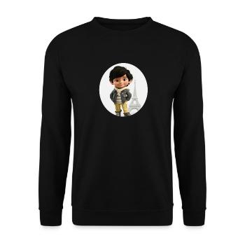 EIFFELTURM - Lächelnder Junge - Tourist - Unisex Pullover - Schwarz - Vorne - Alina (178cm) & Michal (187cm)