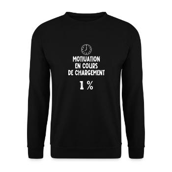 motivation en cours de chargement - Sweat-shirt Unisexe - noir - Devant - Alina (178cm) & Michal (187cm)